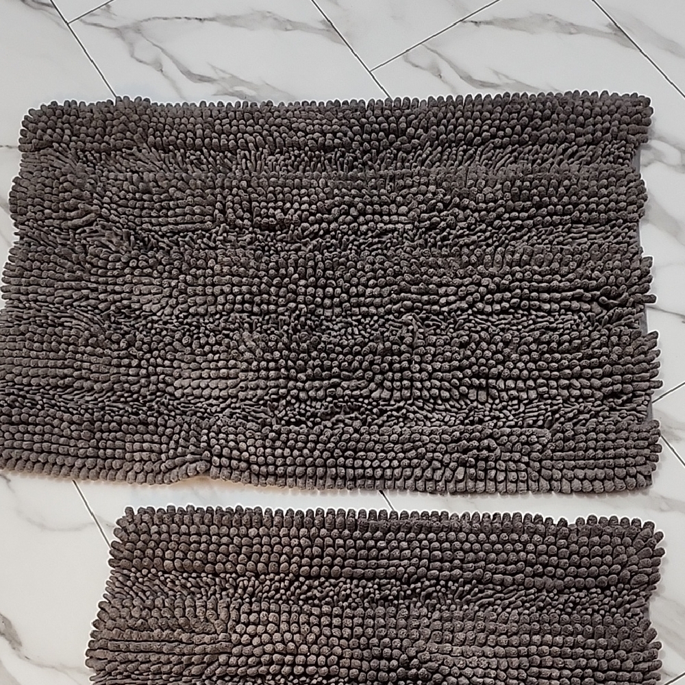 Plush Brown Bath Mat Set